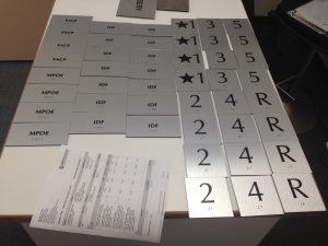 Brushed Aluminum ADA signs ready for install