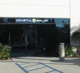 Here is the exterior sign for Coastal Solar