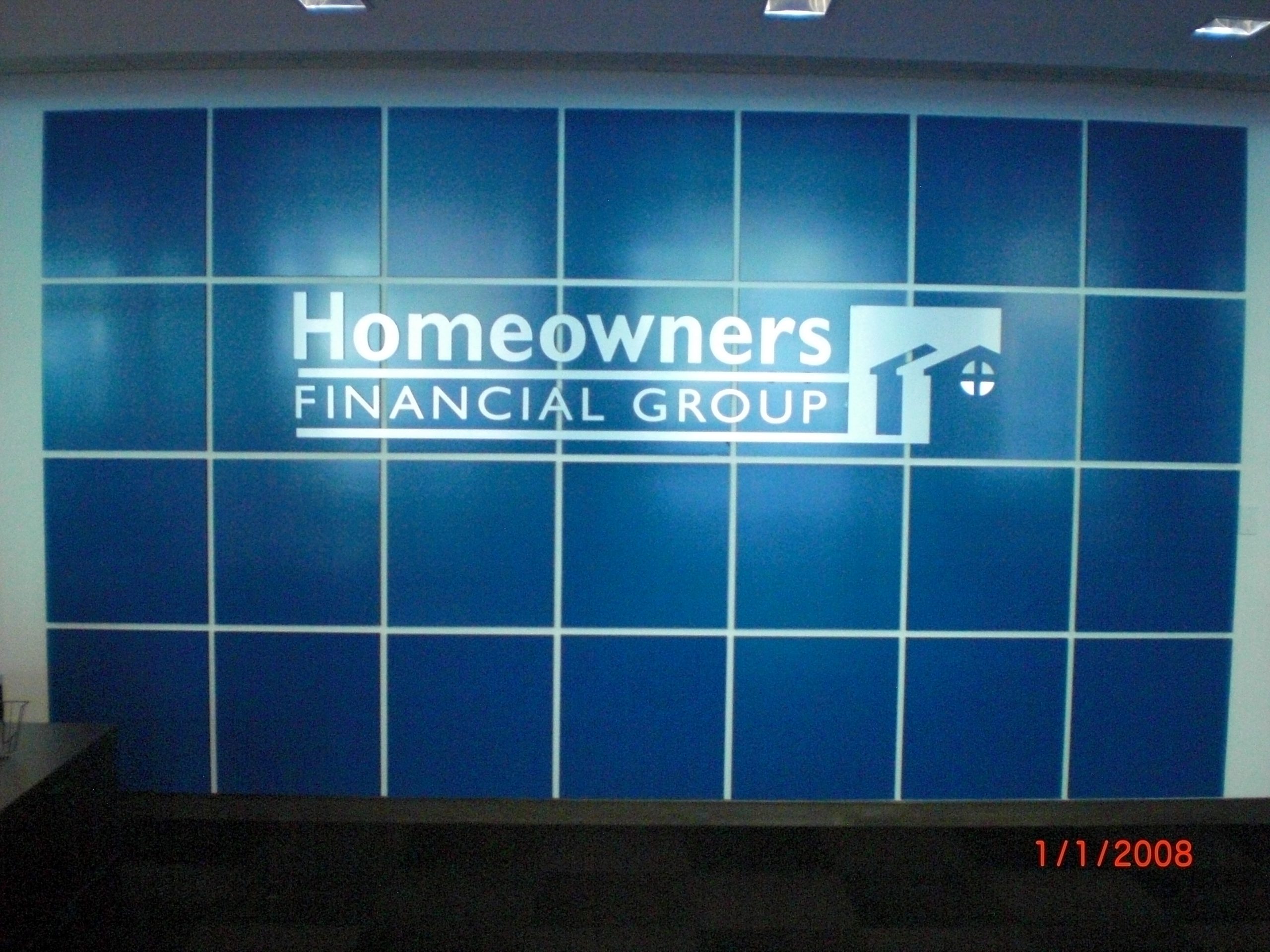 Lobby Sign with routed Letters In Brushed Aluminum