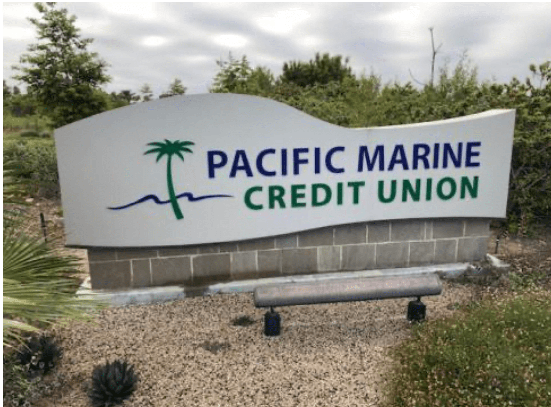 Monument Sign for Pacific Marine Credit Union