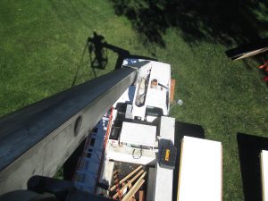 view from the bucket truck above the display