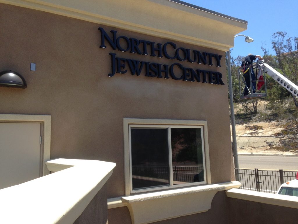 Chabad Reverse Channel Letters Install finish back