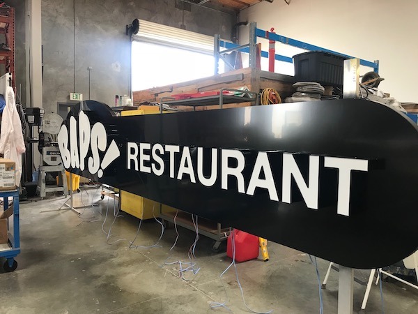 Custom LED Sign to be the marquee letters for BAPS Restaurant is Escondido