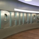 3d letters on a larger scale Philips Lobby Sign