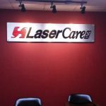 Lobby sign made out of brushed Aluminum for LaserCare