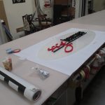 3d letters - finished lobby sign on production table