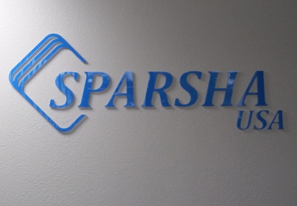 Lobby Sign is a set of 3D Letters showcasing Sparsha
