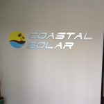 3D Sign Brushed Aluminum lobby sign with a great logo