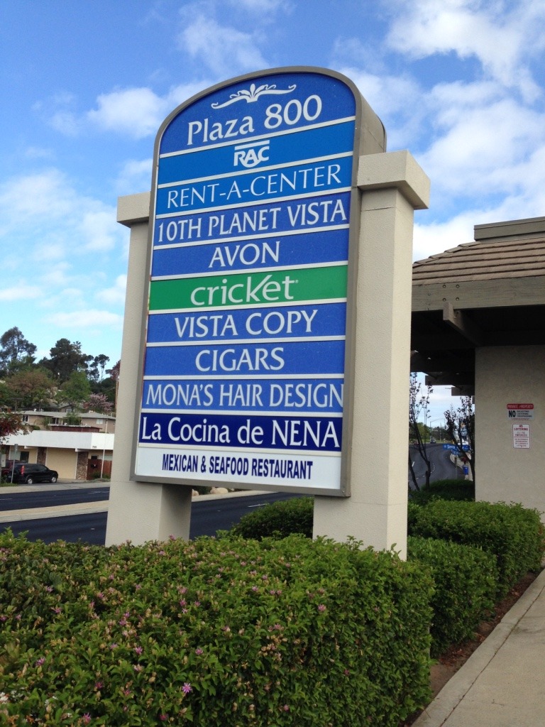 Monument for a strip Mall in Vista