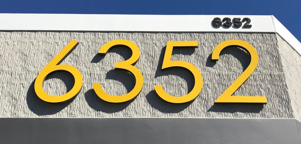 aluminum large address numbers in yellow