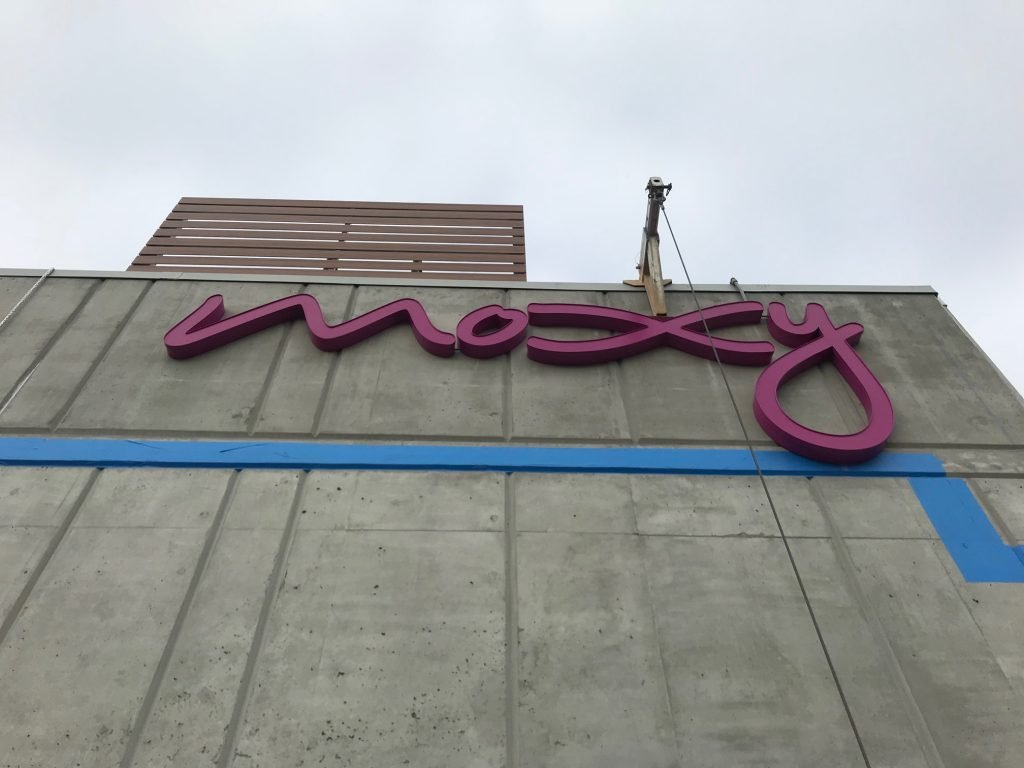 close up of the sign now completed