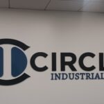 3d letters routed and painted make a sharp Lobby Sign for Circle Industrial