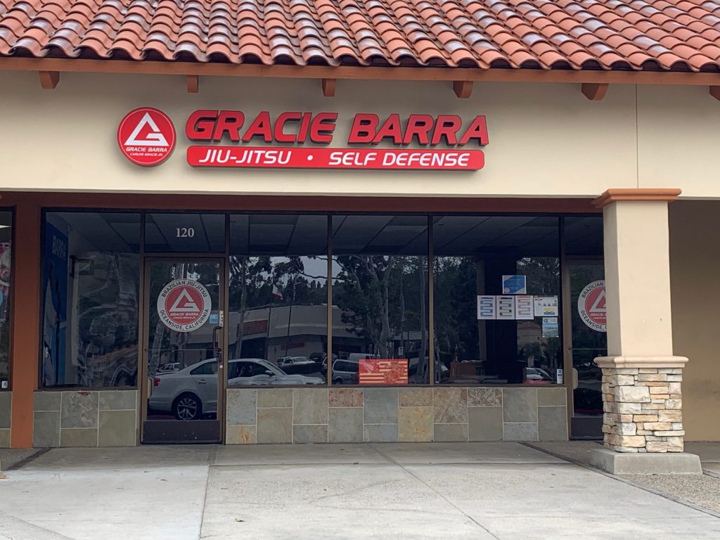 Gracie Barra neon signs used as marquee letters called channel letters