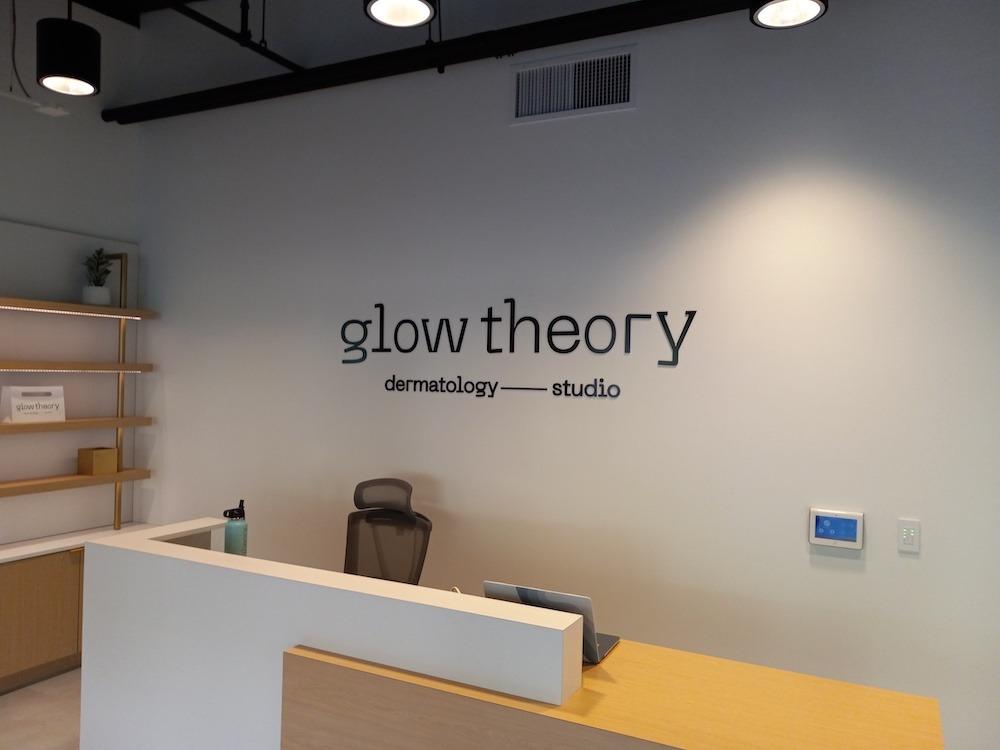 Lobby Signs or Reception Signs for Glow Theory