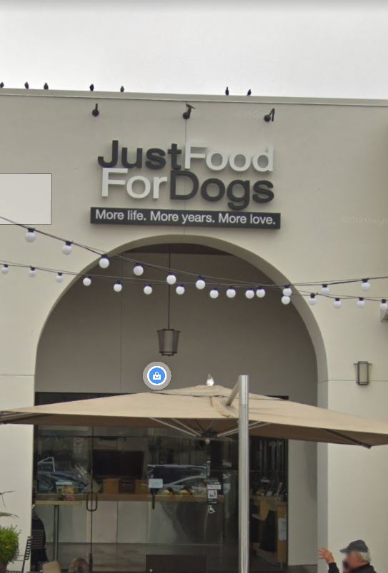 Just Food For Dogs, Illuminated Sign called a channel Letter set is a key element of signage for business