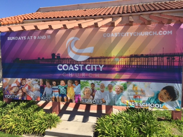 Large Custom Banner Oceanside for Coast City Church