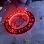 3d letters routed and side lit with red LEDs for USMC Marine