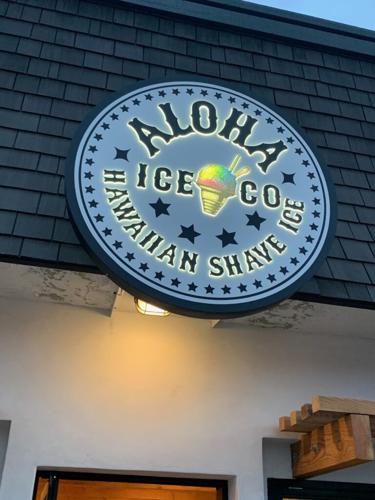 Push Through Sign Aloha Ice Company upclose front