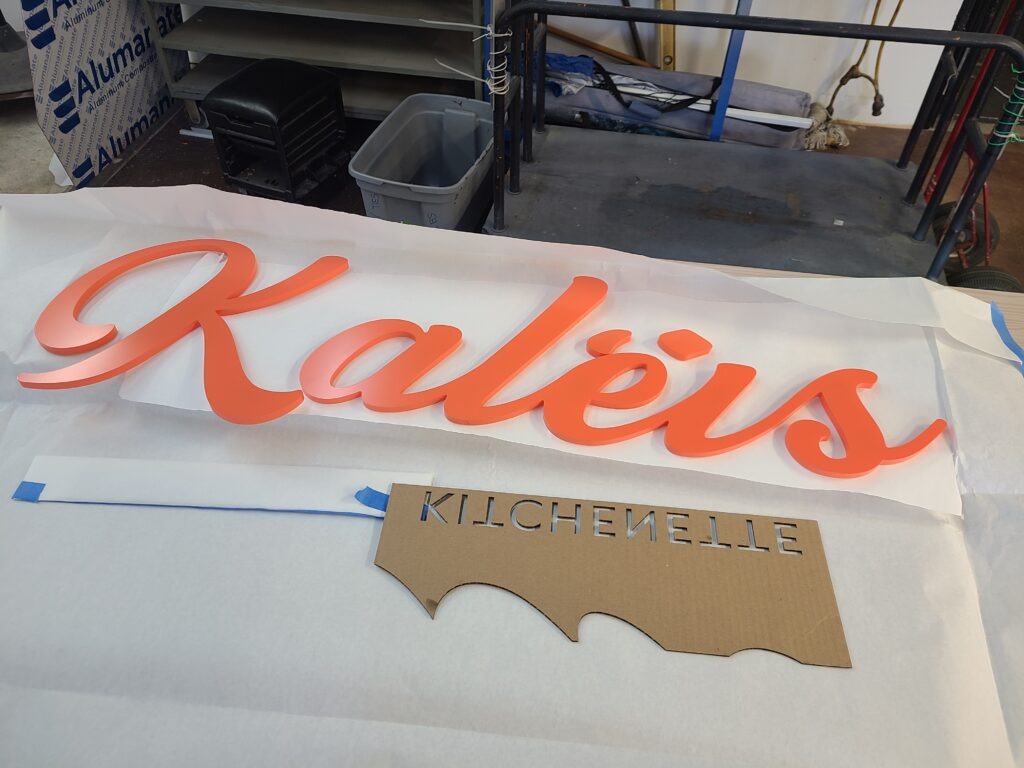 Wood Blade Sign Kalimas letters
