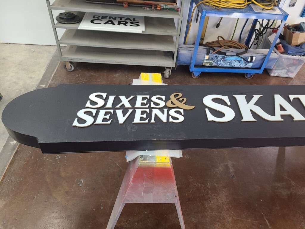 Wood Blade Sign Sixes and Sevens