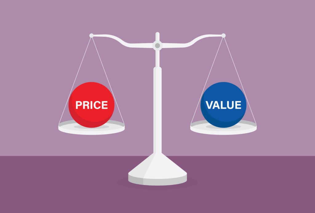 Price and value on the balance scale